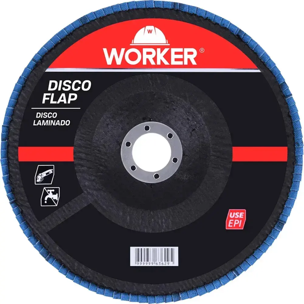 Disco flap inox curvo grão 60 7/8 8500RPM Worker — fotografia 6