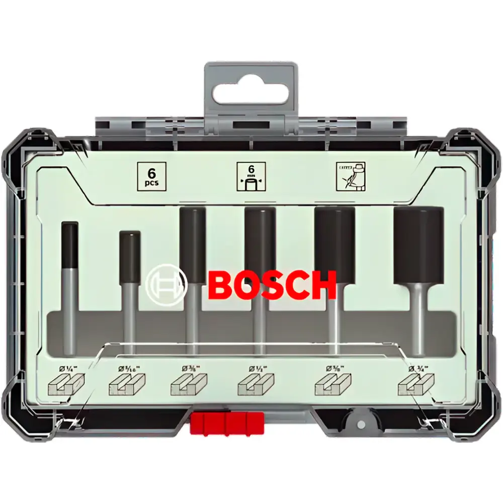 Kit 6 peças conjunto de fresas tupia encaixe de 6MM Bosch