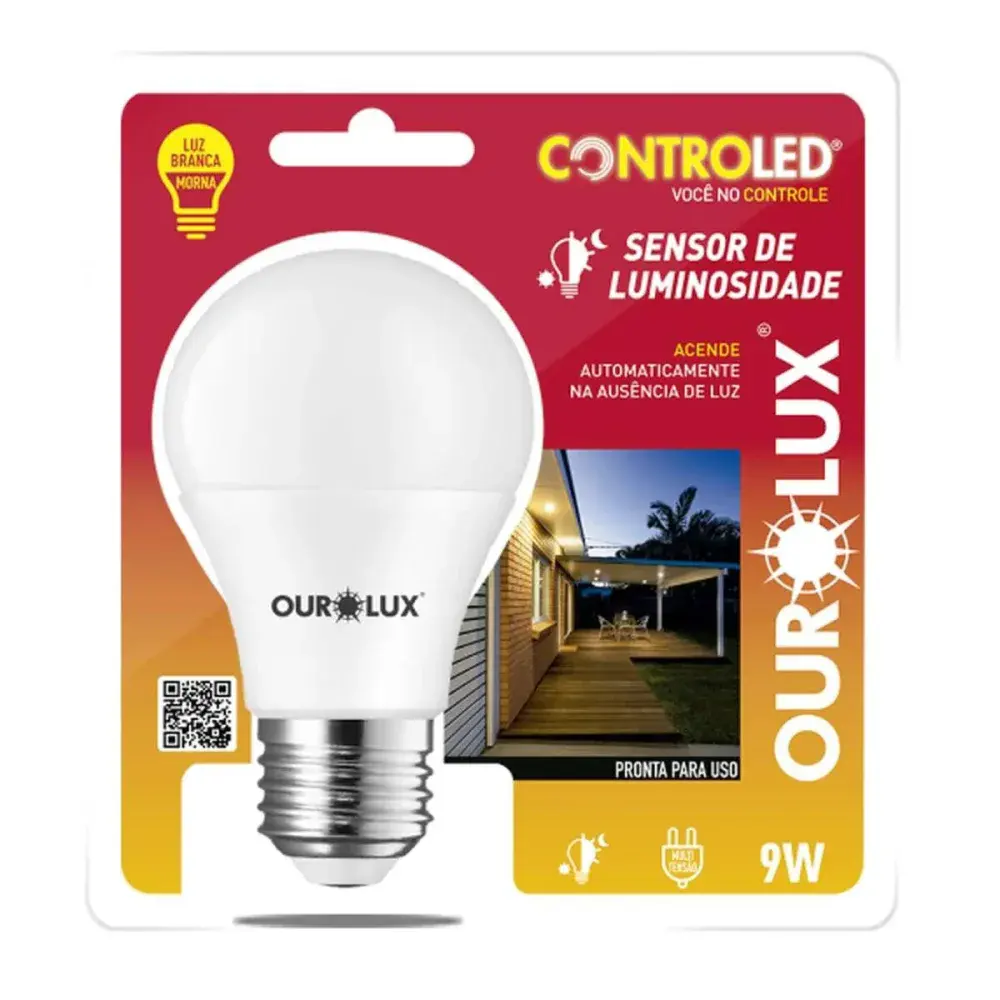 Lamp led sensor ilm. 9W 2700K biv E27 Ourolux