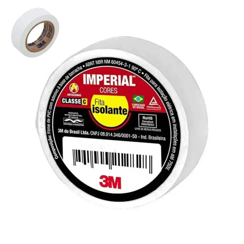 Fita isolante 20 metros multiuso imperial branca 3M — fotografia 5