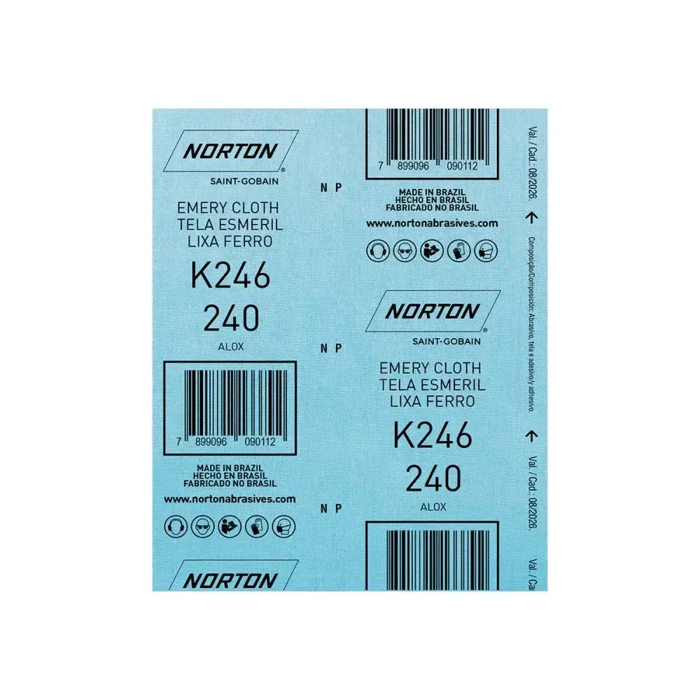 Folha de lixa de ferro K246 G240 225X275MM Norton — fotografia 5