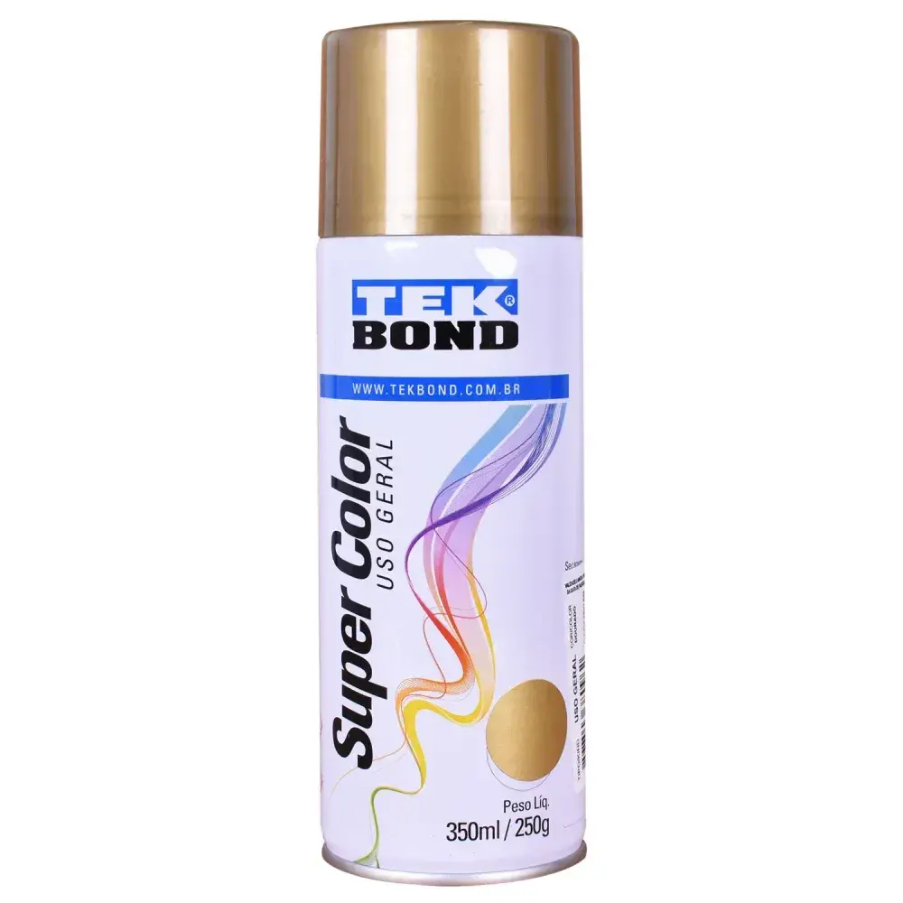Tinta spray uso geral dourado 350ML Tekbond — fotografia 5
