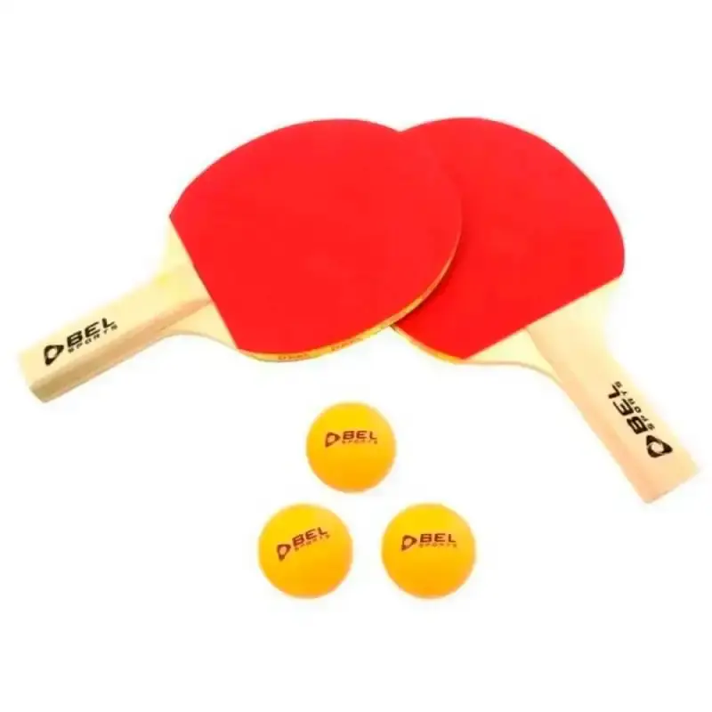 Kit raquete ping pong tenis de mesa com 3 bolinhas 485000 BEL — fotografia 2