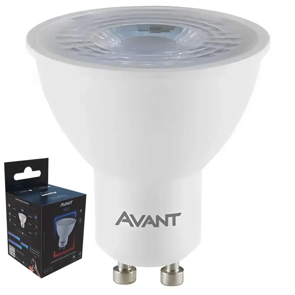 Lampada inteligente RGB led dimerizável dicróica NEO 5W 2700 a 6500K Avant