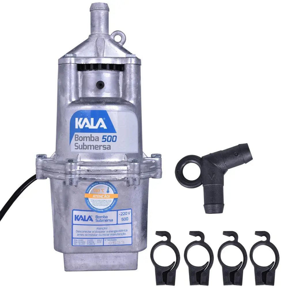 Bomba dágua submersa 500 1400L/H 280W 127V Kala — fotografia 5