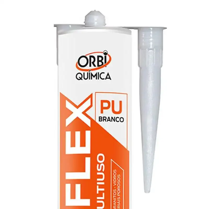 Adesivo silicone PU selante orbiflex branco para vedação 230 ML 380 GR Orbi química — fotografia 2