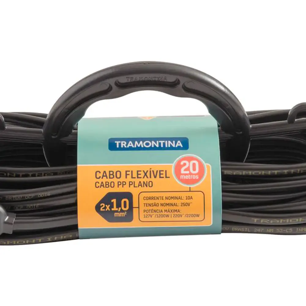 Extensão elétrica 20 metros 1 mm² cabide Tramontina — fotografia 3