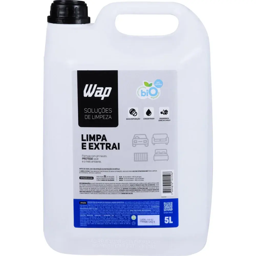 Detergente para extratora limpa e extrai 5L Wap