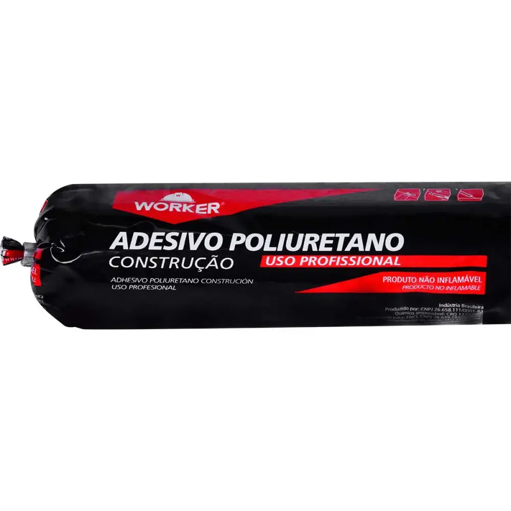 Adesivo para construção em poliuretano sachê branco 800G Worker — fotografia 4