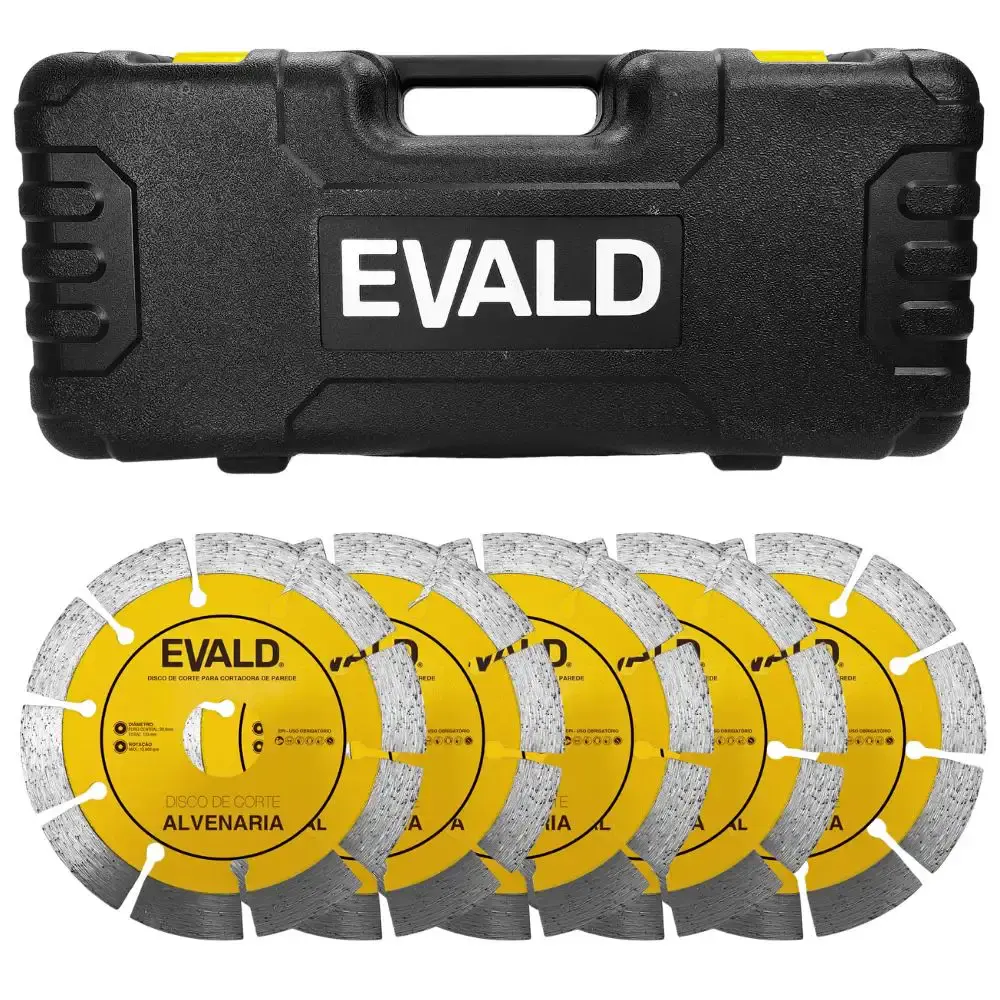 Cortadora de Parede 2400W 6500 RPM 5 Lâminas c/ Maleta e Kit Refrigeração ECP-2400 EVALD 220 V — fotografia 8