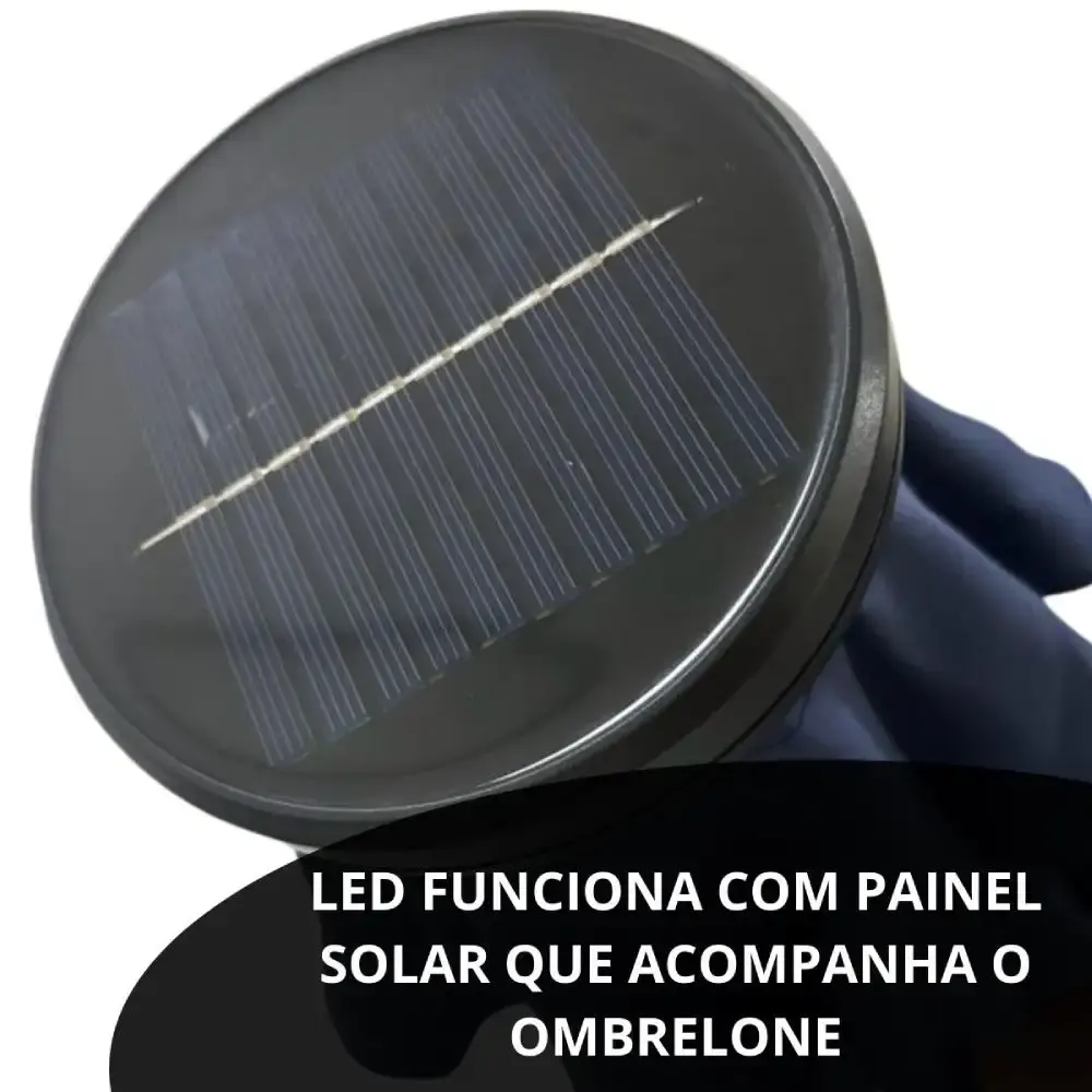 Ombrelone Base 2,70 mts Articulado Led e Manivela Azul ou Cinza IMPORTWAY — fotografia 8