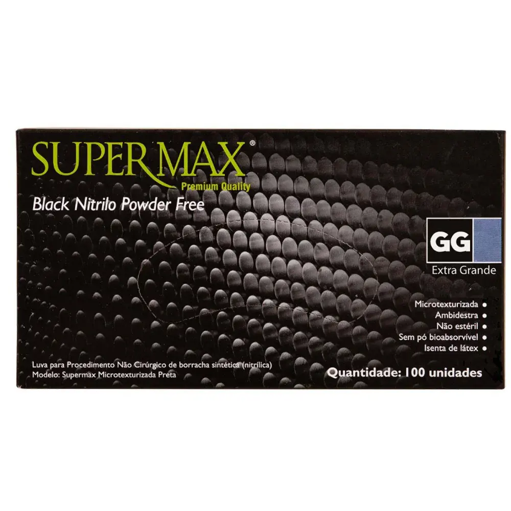 Luva procedimento xg black nitril 100PCS Supermax — fotografia 3