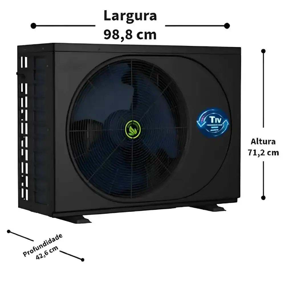 Bomba trocador de calor TIV 45 full inverter 45.000 btus p/ piscina 39000 LT 220V BIF Sodramar — fotografia 3