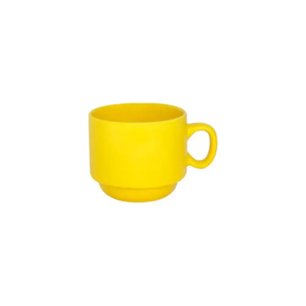 Jogo de xícaras em porcelana 4 peças 200 ML coloridas com suporte JGCH-014 hauskraft — fotografia 3