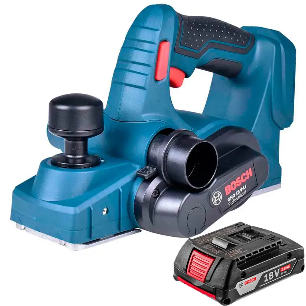 Plaina à bateria 18V GHO 18V-LI com bateria 2,0 ah Bosch — fotografia de referência