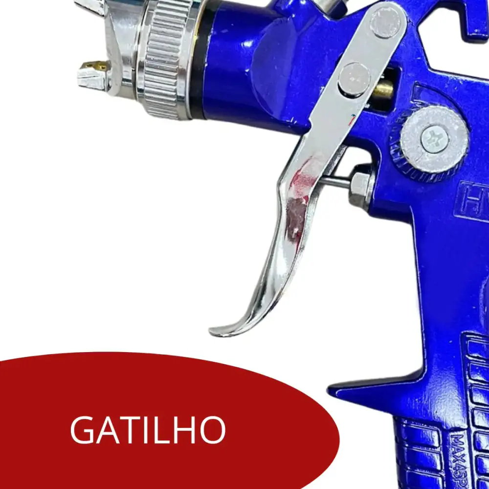 Pistola de pintura gravidade hvlp 2 bicos 1,4 e 1,7 MM EVPPHVLP600-2B Evald — fotografia 6