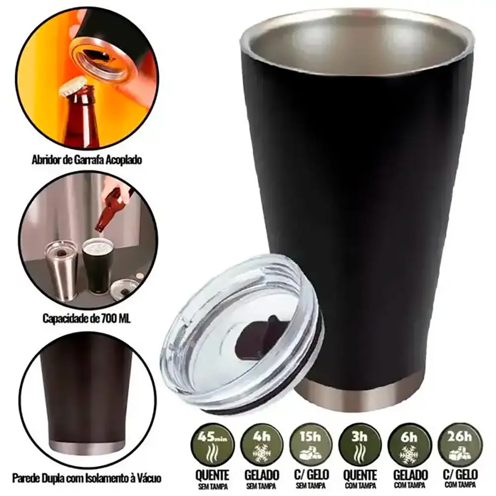 Caixa térmica 18 litros + copo térmico 700ML + cadeira araguaia dobrável — fotografia 3