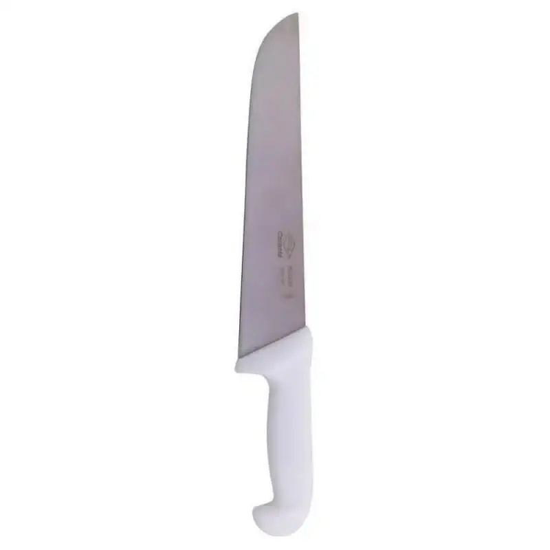Faca larga premium para carne aço inox 10 POL 25 CM cabo branco Corneta