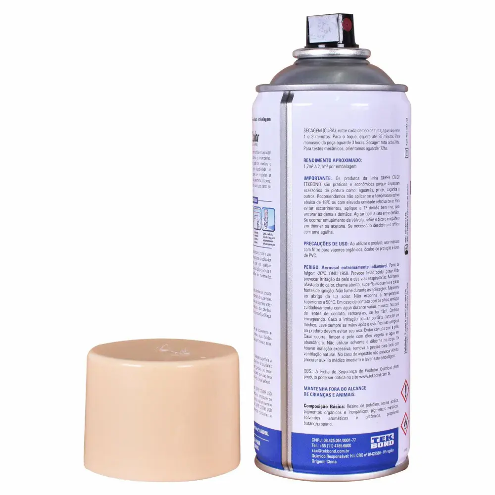 Tinta spray uso geral bege 350ML Tekbond — fotografia 3