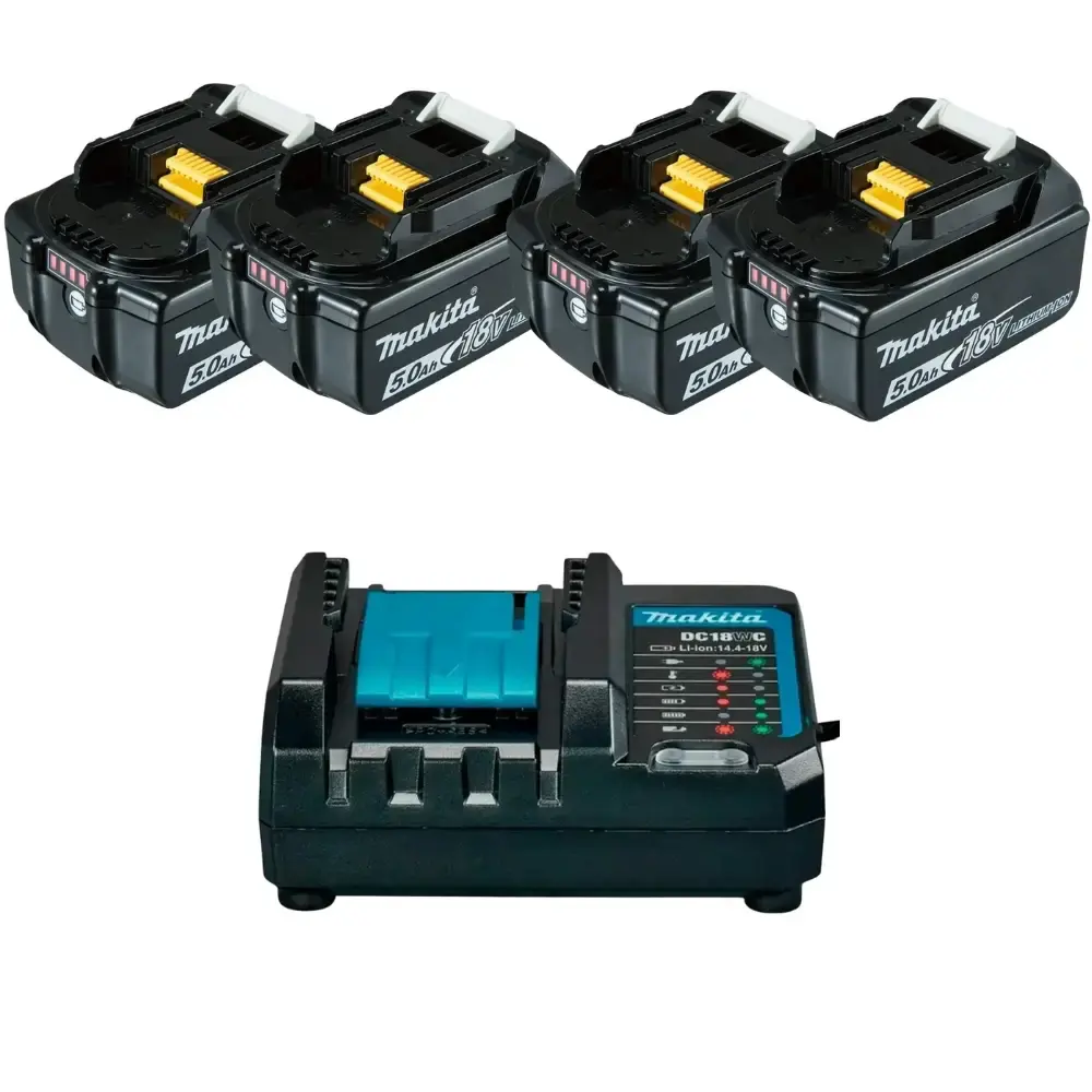 Soprador de folhas 18V DUB186Z com 4 baterias 5AH e carregador bivolt Makita — fotografia 6