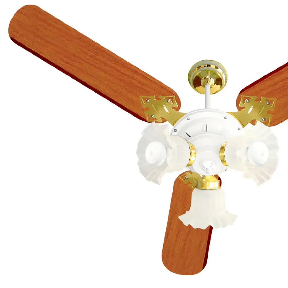 Ventilador de teto 3 pás 130W branco/mogno Venti-delta — fotografia 3