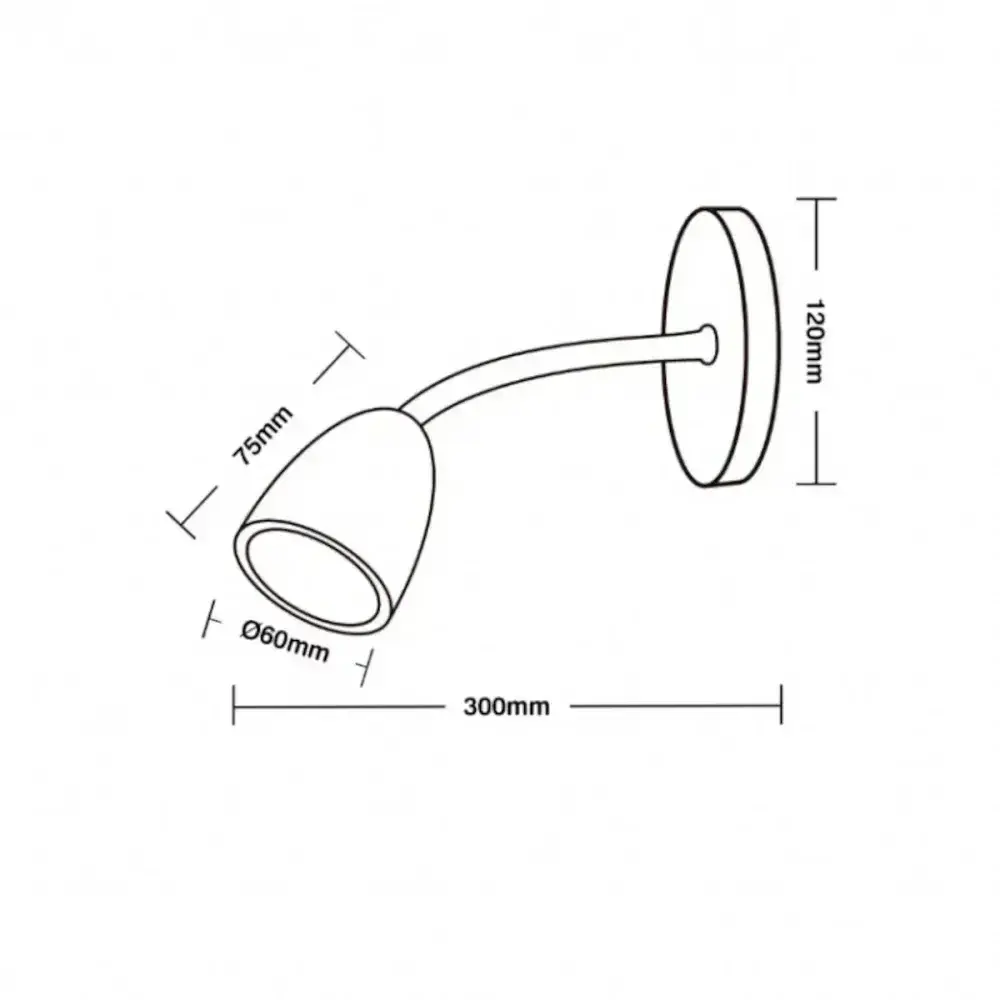 Luminária arandela direct 4W 6500K preto articulável Taschibra — fotografia 4
