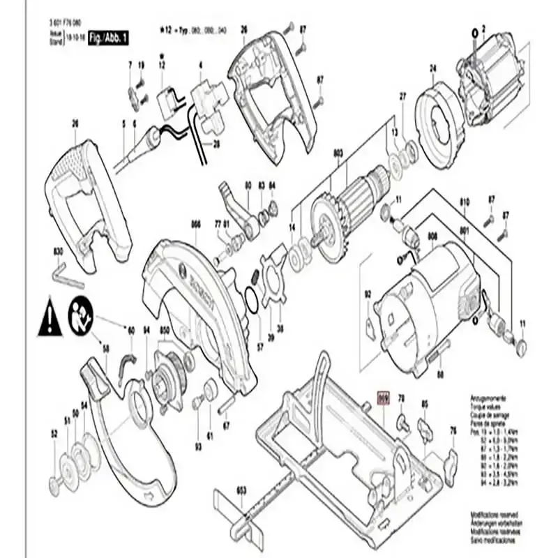 Estator para serra circular GKS 7000 em 220V 1619P08314 Bosch 220 V — fotografia 4
