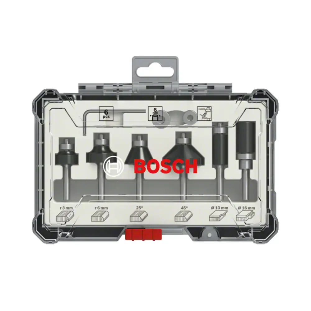 Jogo de fresas para madeira standard 6 MM kit com 6 peças Bosch — fotografia de referência