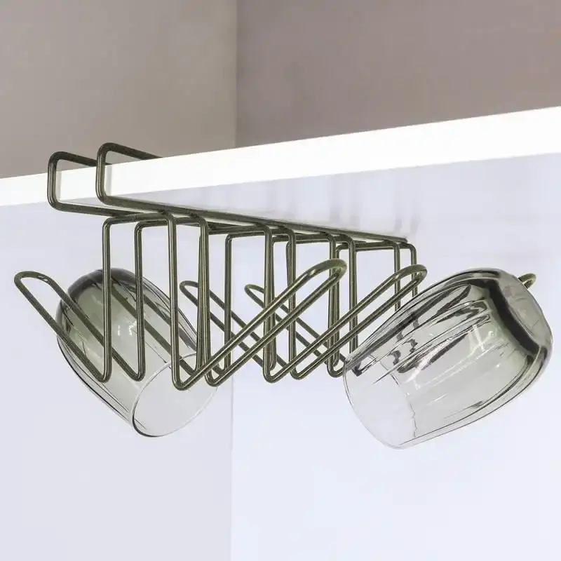 Suporte Organizador Porta Copos Suspenso Viena Verde Oliva até 8 Copos 991244 BEL BEL FIX — fotografia 3