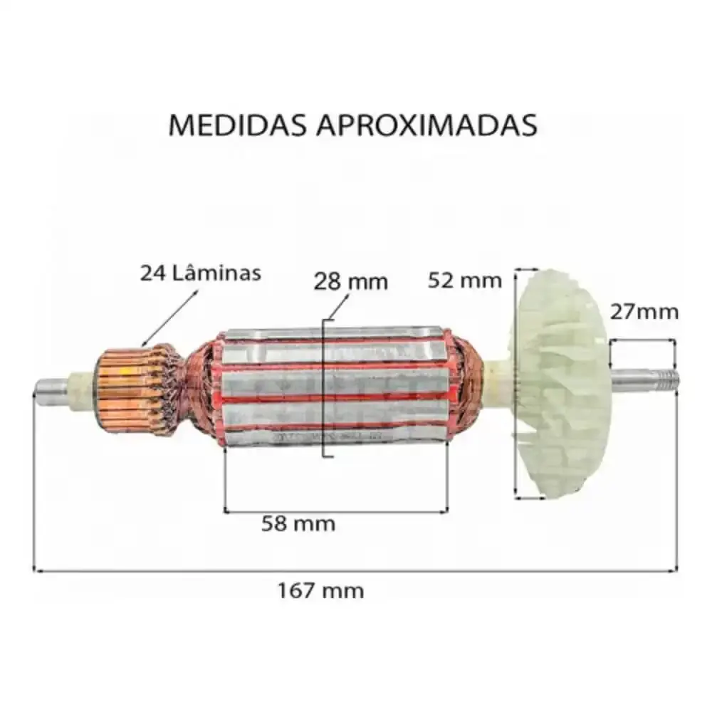 Induzido rotor para esmerilhadeira GWS 220V 1619.P10.952 Bosch — fotografia 5