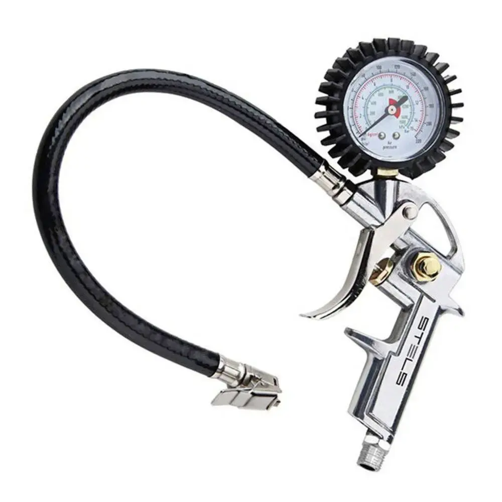 Calibrador de pneus manual 220 libras com manômetro Stels
