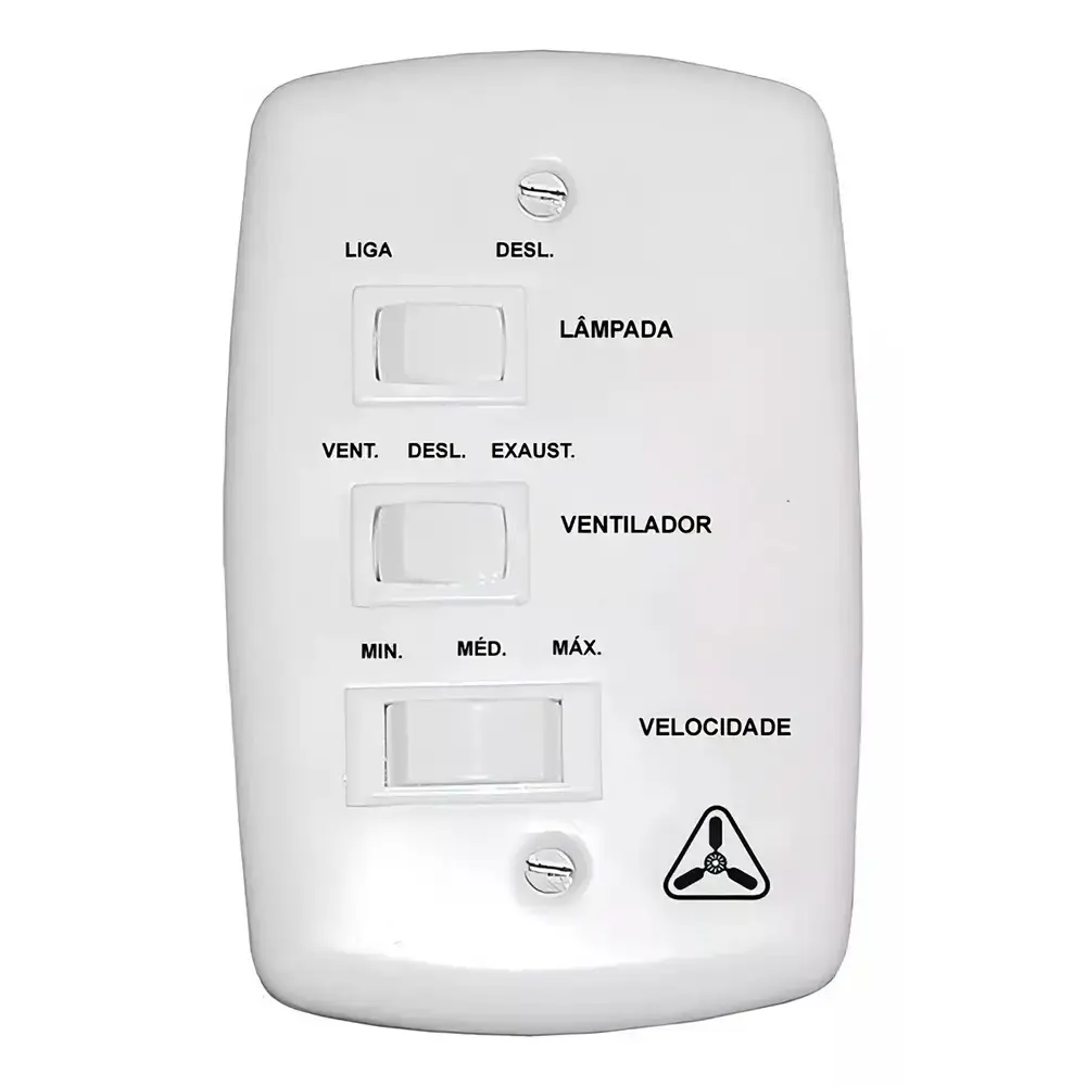Ventilador de teto 3 pás 130W transparente várias cores Venti-delta 110 V Branco — fotografia 6