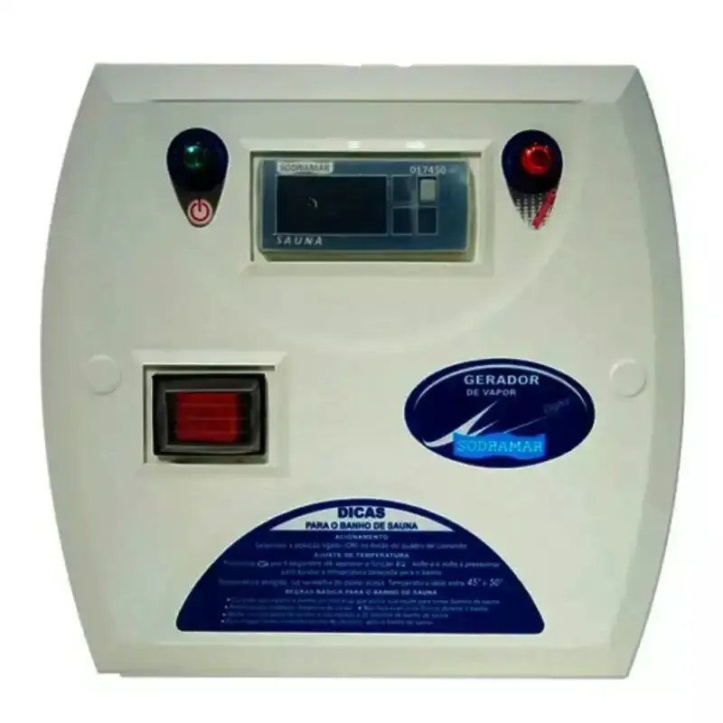 Gerador de Vapor p/Sauna 12KW 220V Trifásico c/Quadro Digital Kit Instalação e Luminária SODRAMAR — fotografia 3
