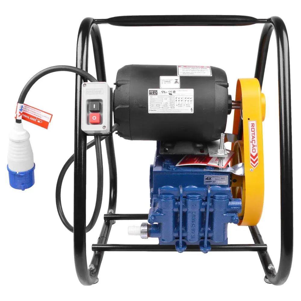 Lavadora de pressão com motor 1,5CV 500PSI 220V MB0143 fixa Jhf4x — fotografia 3