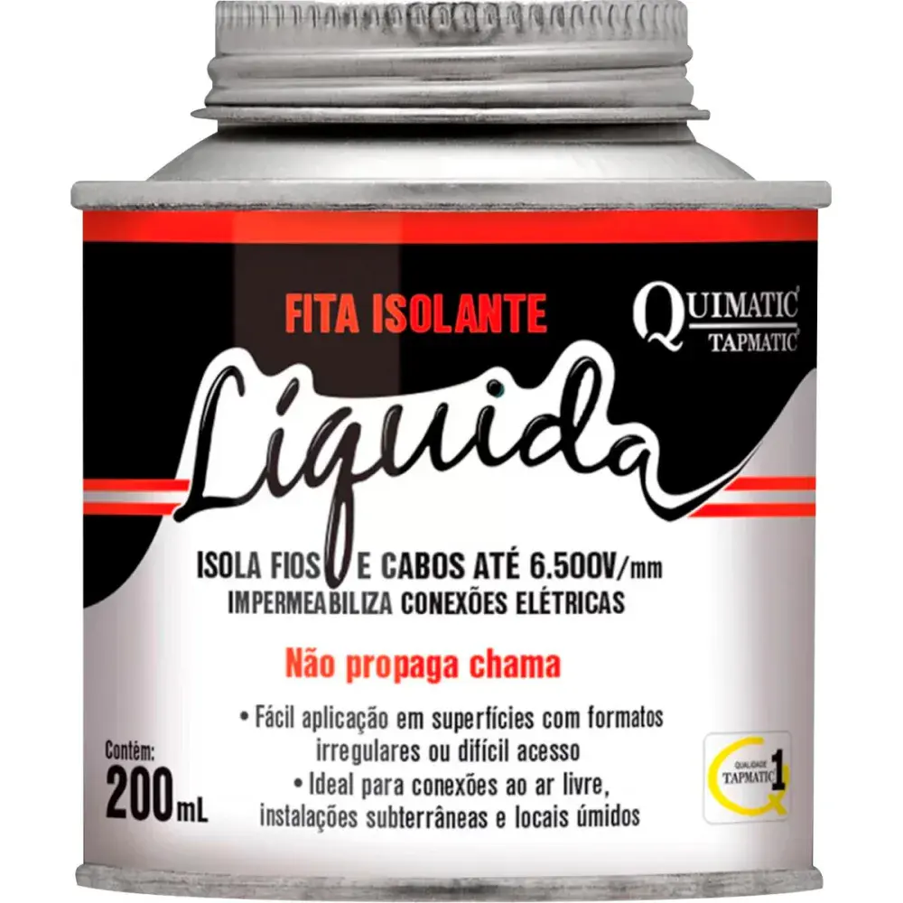 Fita isolante líquida preta lata 200ML quimatic Quimatic Tapmatic