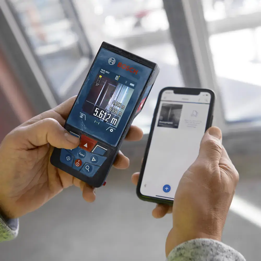 Medidor distância laser trena GLM 100-25 c bluetooth Bosch — fotografia 8