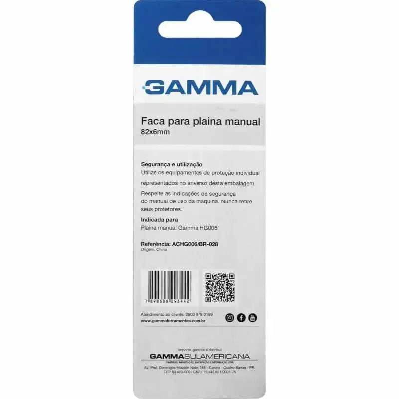 Faca para Plaina Manual 82 x 6 MM HG006 ACHG006/BR-028 GAMMA — fotografia 3
