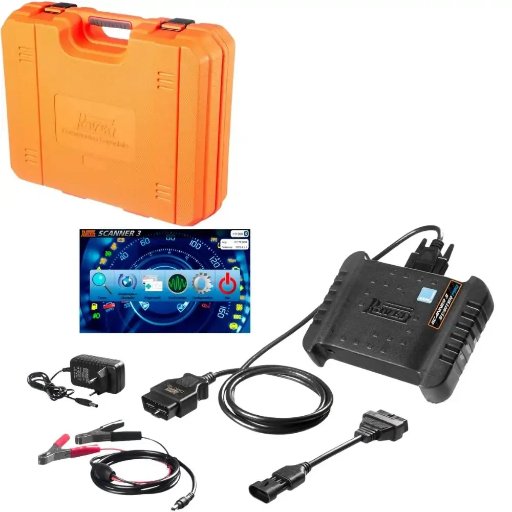 Scanner automotivo profissional com maleta 3 PRO Raven — fotografia de referência