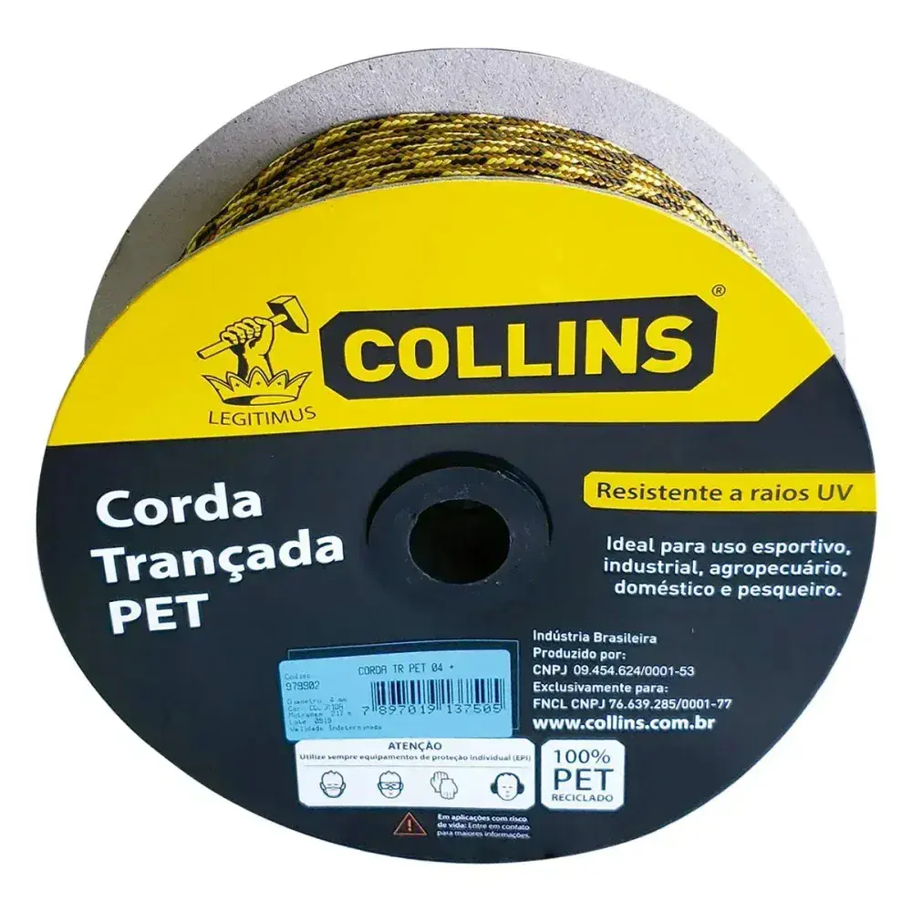Corda pet trançada 217M/ 4MM colorida Collins — fotografia 2