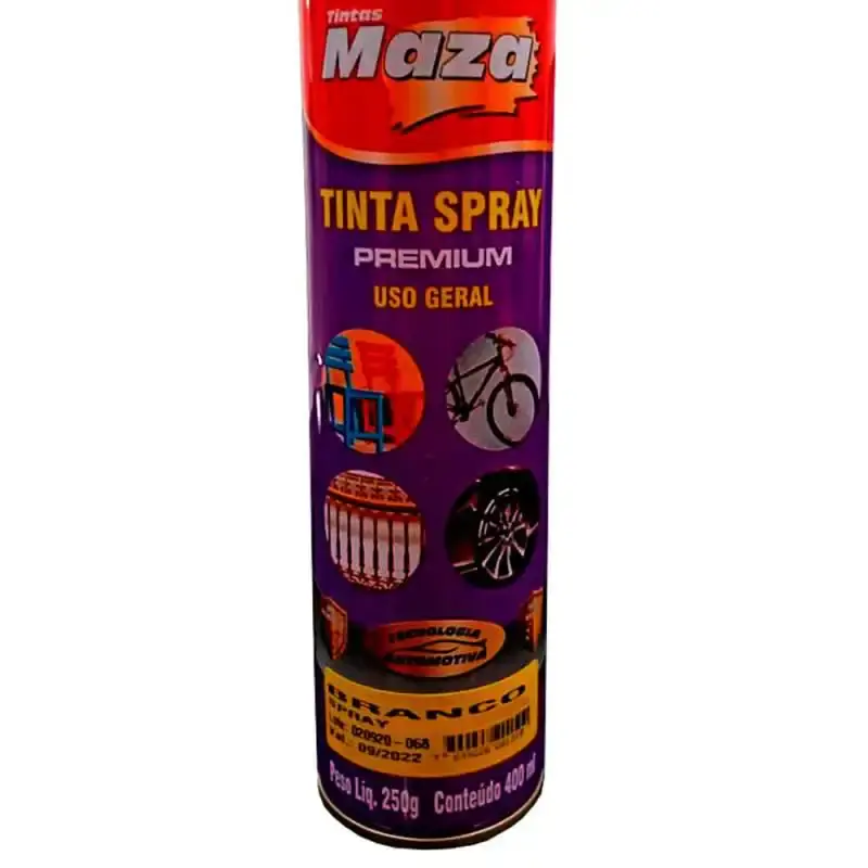 Tinta spray branco fosco 400 ML 250 GR 23850 maza — fotografia 3