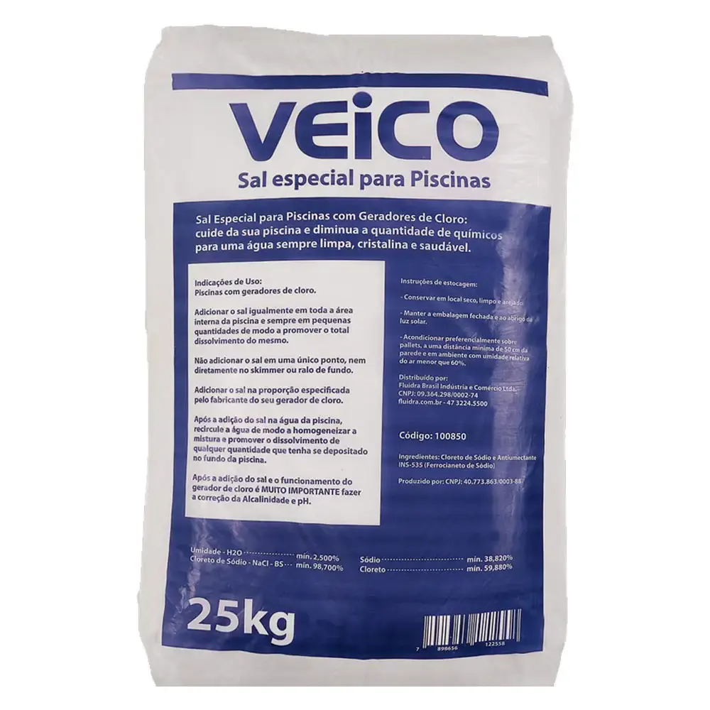 Sal para gerador de cloro 25 KG para piscinas Fluidra