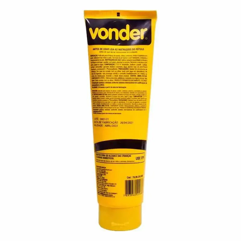 Creme desingraxante para mãos bisnaga 250 GR Vonder — fotografia 2