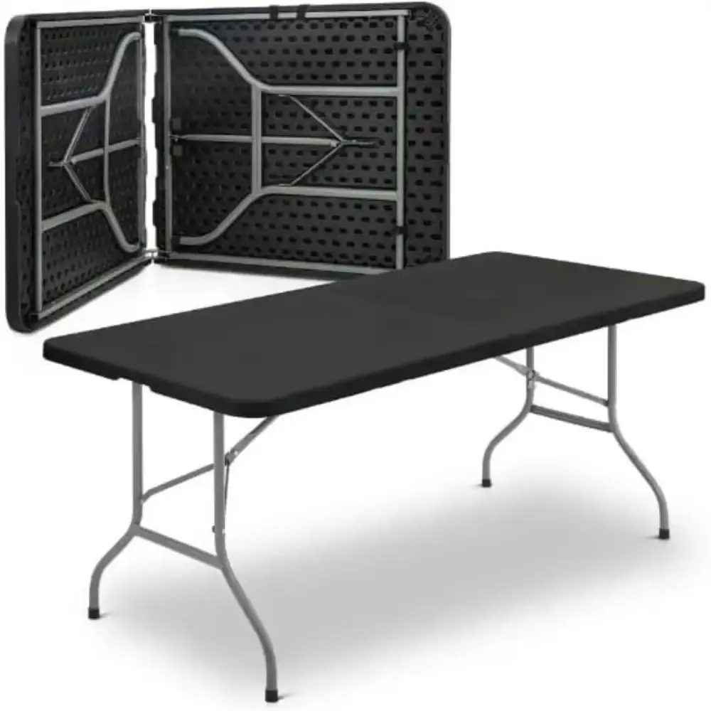 Mesa Dobrável Vira Maleta com Alça 180 × 70 CM Portátil até 150 KG ZELT Branco — fotografia 9