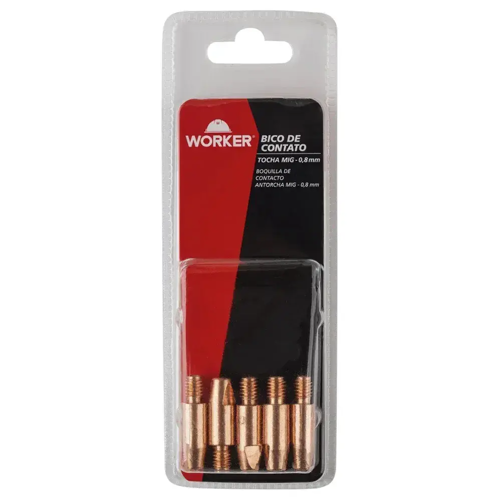 Bico de contato tocha mig 0,8MM 250 a 5 peç Worker — fotografia 7