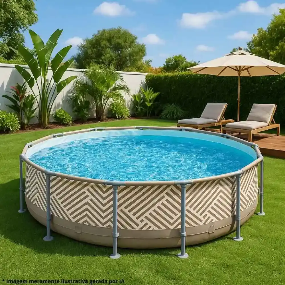 Piscina de armação circular 7.200 litros diâmetro 3,6 metros Mor — fotografia 5