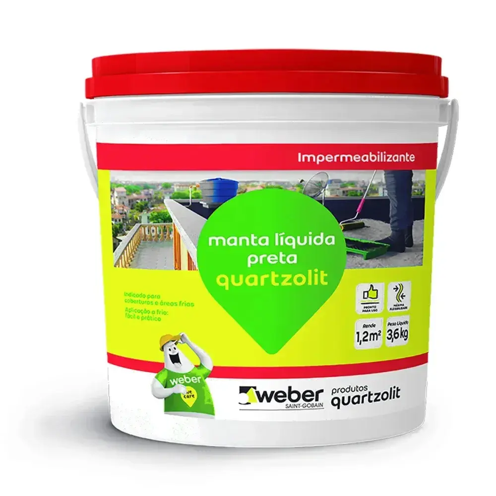 Manta líquida preta 3,6KG Quartzolit
