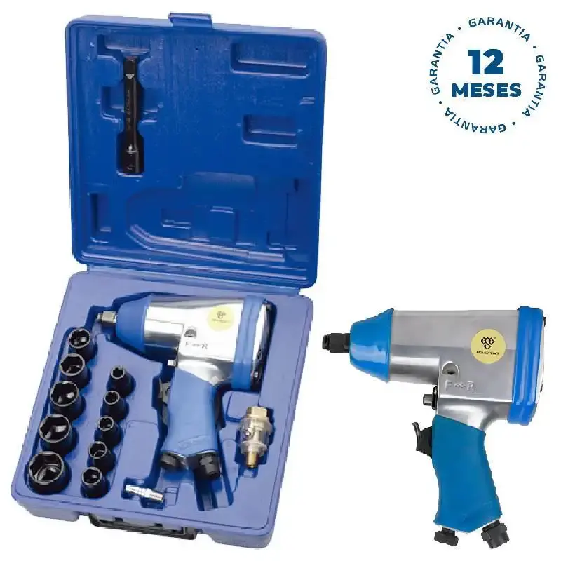 Chave de Impacto Pneumática 1/2 POL 32 KGFM 7000 RPM c/ Kit 17 Peças RP7808 RONGPENG Rong Peng