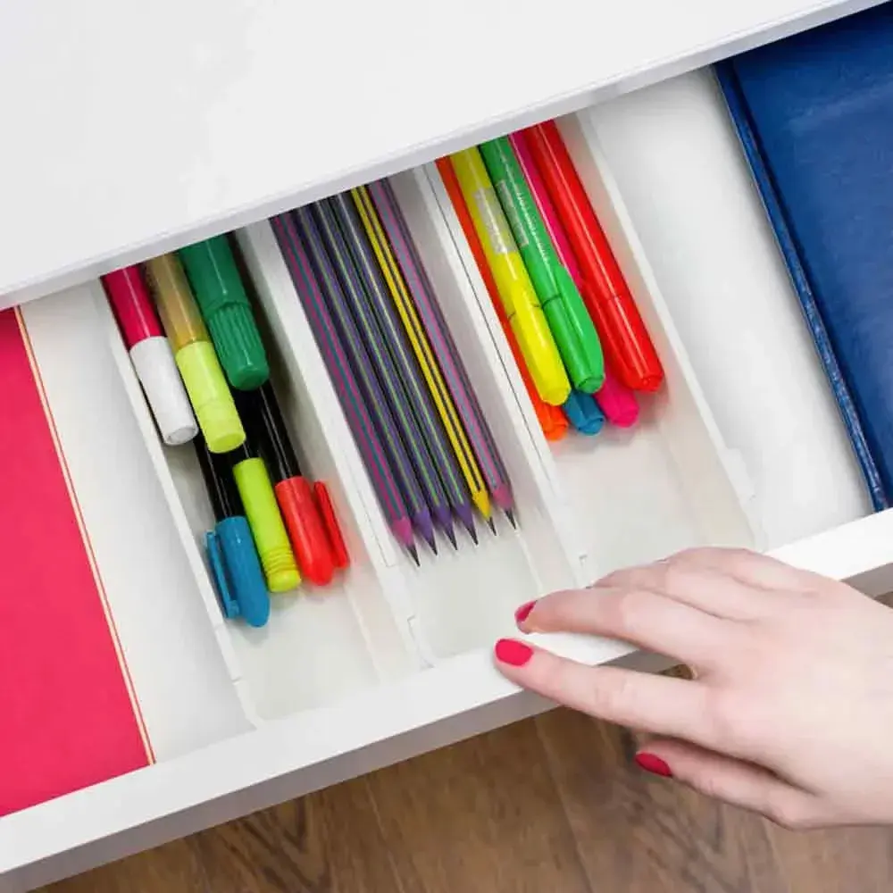 Organizador de gavetas com 3 gavetas branco Arthi — fotografia 3
