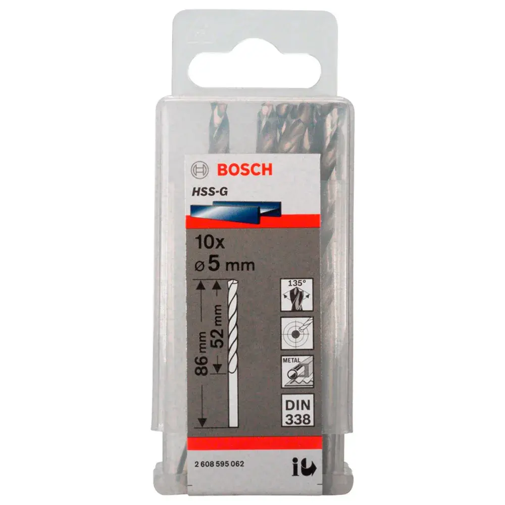 Broca para metal em aço hss-g cilíndrico 5MM Bosch — fotografia de referência