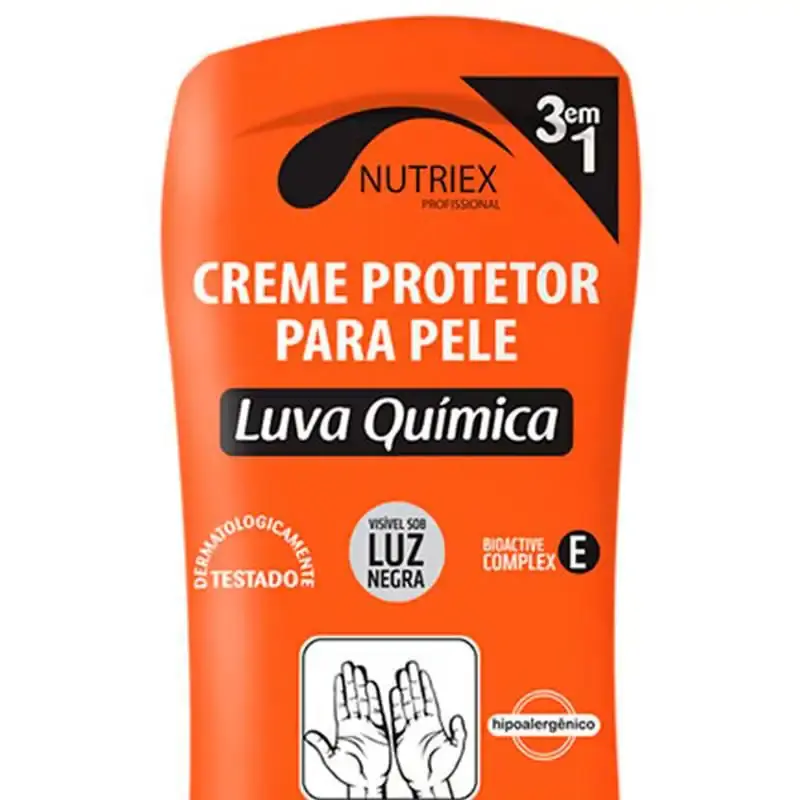 Creme protetor para mãos - luva química - grupo 3 (Água - óleos - pintura) 200 GR bisnaga Nutriex — fotografia 2